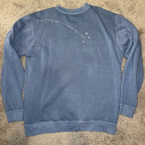 Taylor Swift Folklore stars around my scars sweatshirt blue - Picture 2 of 3